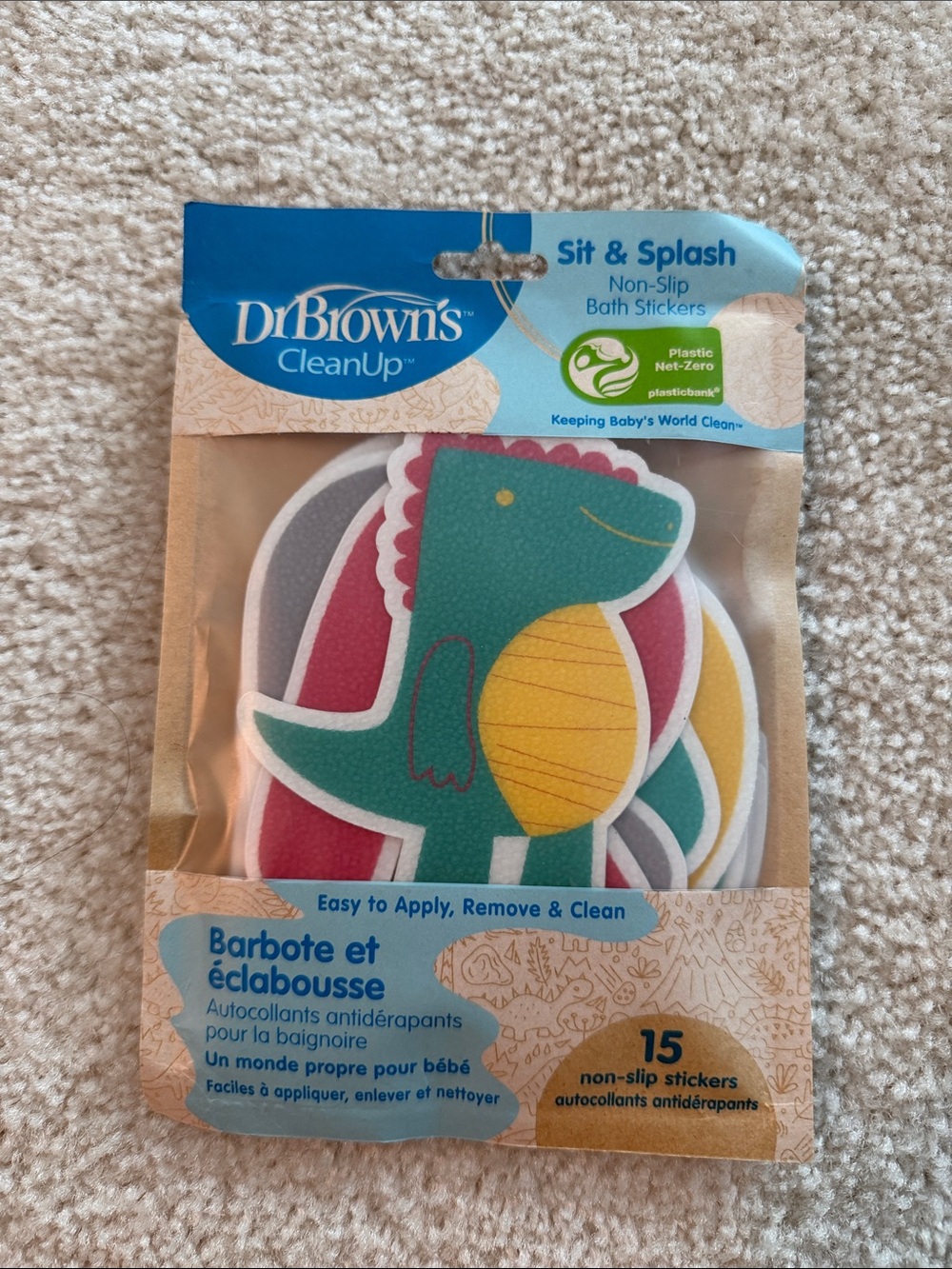 Dr. Brown's CleanUp Sit & Splash Non-Slip Bath Stickers – Green